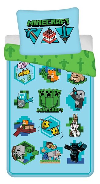 Bavlněné dětské povlečení na jednolůžko 140x200 cm Minecraft – Jerry Fabrics