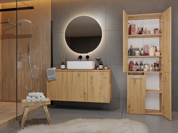 TP Living Koupelnová skříňka s košem na prádlo NEL ART I dub artisan