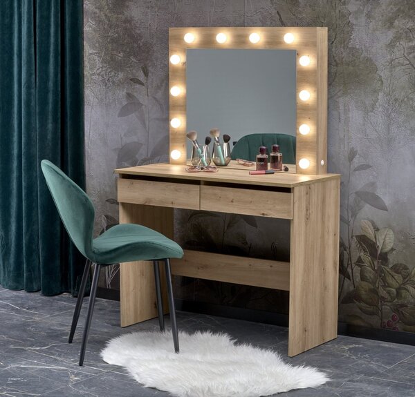 HALMAR Toaletní stolek HOLLYWOOD s LED osvětlením 94 cm dub artisan