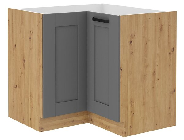 Rohová dolní kuchyňská skříňka Lucid 89 x 89 DN 1F BB (dub artisan + dustgrey)