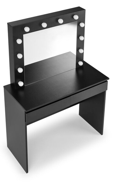 HALMAR Toaletní stolek HOLLYWOOD s LED osvětlením 94 cm černý