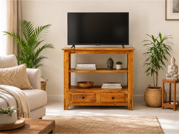 TV stolek nebo konzolový stůl Jali 90x90x35 z indického masivu palisandr