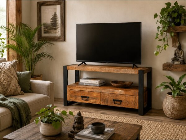 TV stolek Retro 100x60x45 z indického masivu mango