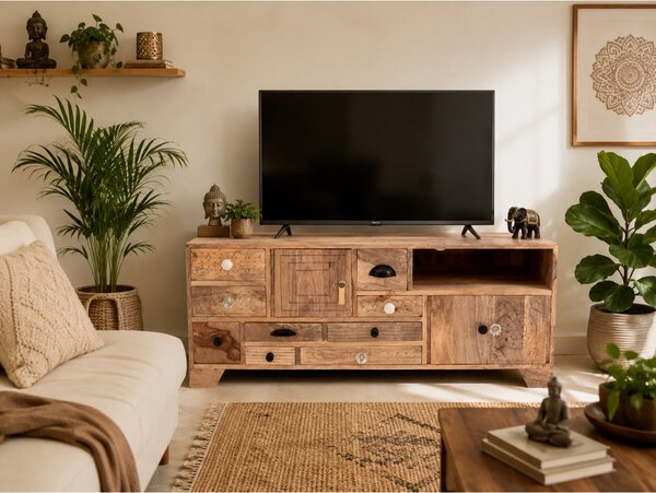 TV stolek Manu 120x50X45 z mangového dřeva
