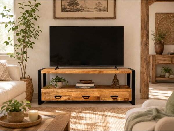 TV stolek Retro 150x60x45 z indického masivu mango