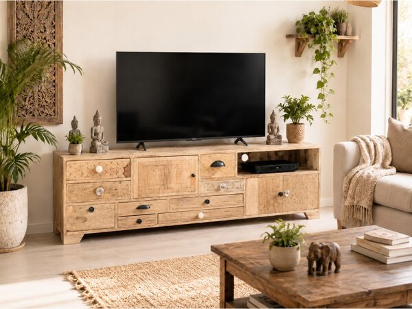 TV stolek Manu 160x50x45 z mangového dřeva