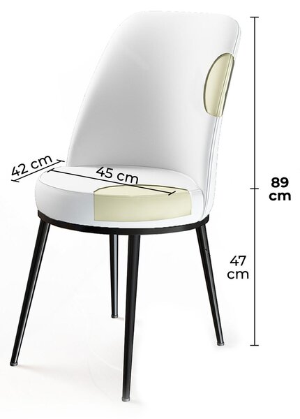 Set 6 ks. jídelních židlí Dexagone (krémová + hnědá)
