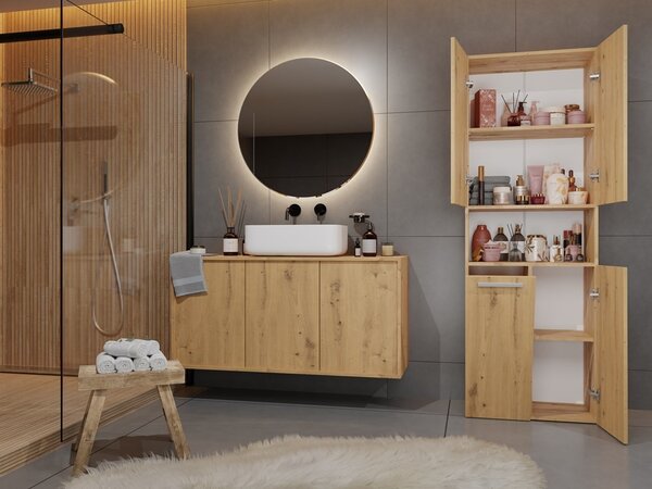 TP Living Koupelnová skříňka s košem na prádlo NEL ART II dub artisan