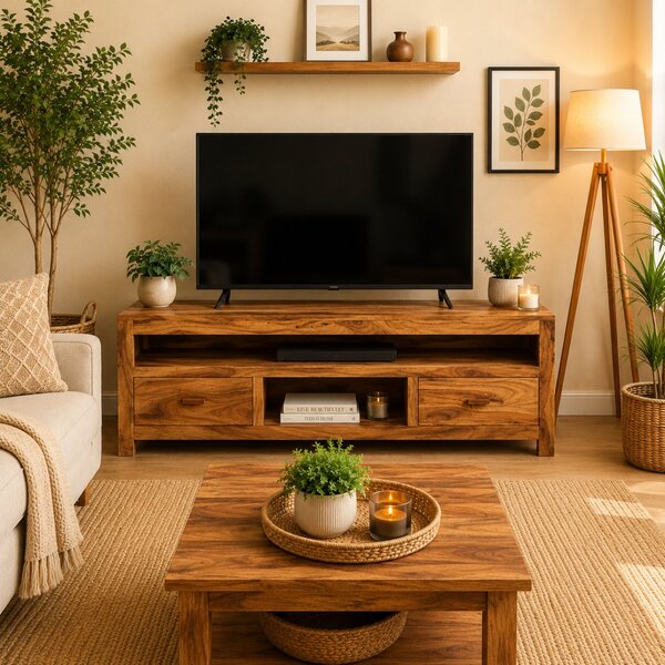TV stolek Kali 150x50x45 z indického masivu palisandr