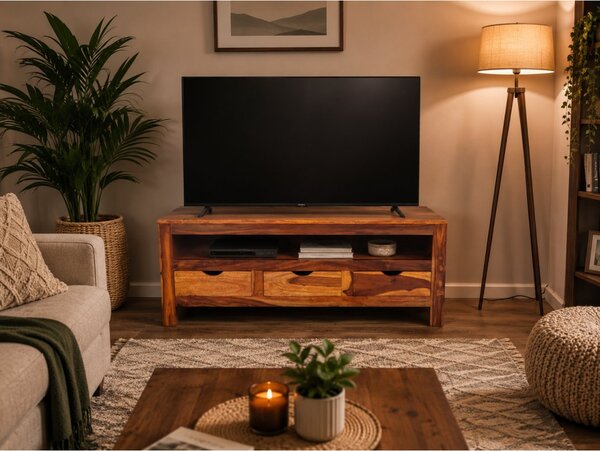 TV stolek Amba 120x50x45 z indického masivu palisandr