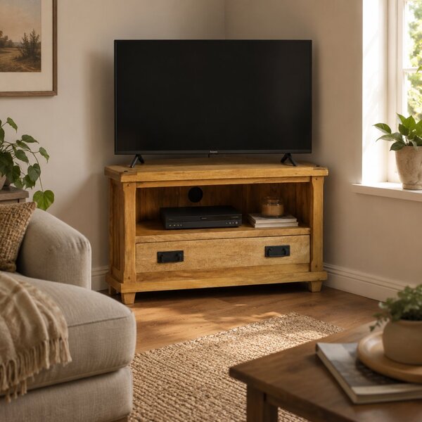 TV stolek rohový Devi 110x60x50 z mangového dřeva