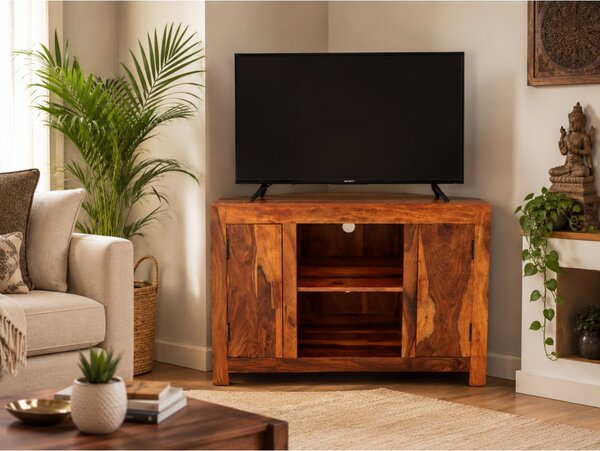 TV stolek rohový Kali 100x70x50 z indického masivu palisandr