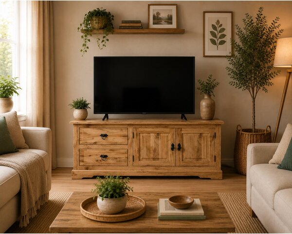 TV stolek 140x60x45 Guru z masivu mango