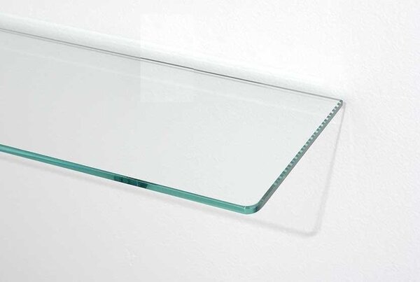Skleněná polička do koupelny - 50 x 12 cm sklo bez úchytů - Cover Glass