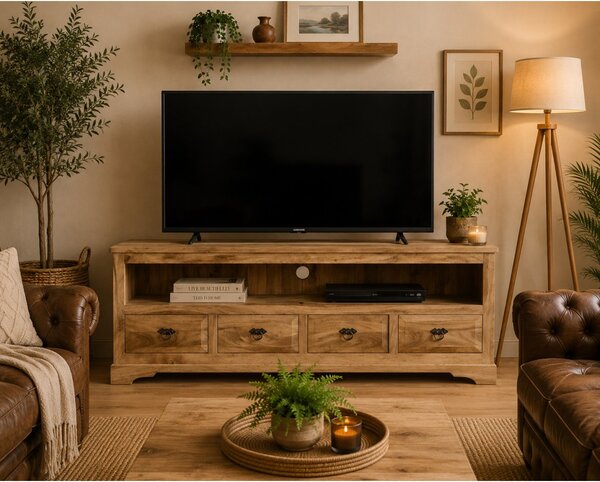 TV stolek 160x60x45 Guru z masivu mango