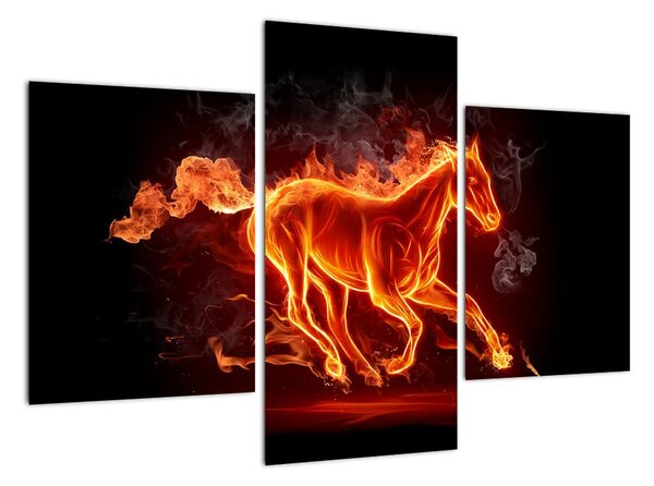 Obraz hořící kůň (90x60cm)