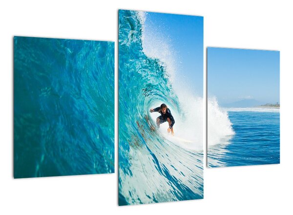 Surfař na vlně - moderní obraz (90x60cm)