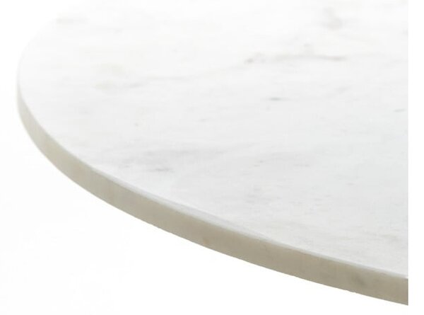 Kulatý jídelní stůl v bílé a bronzové barvě s deskou v dekoru mramoru ø 100 cm Leyda – Light & Living
