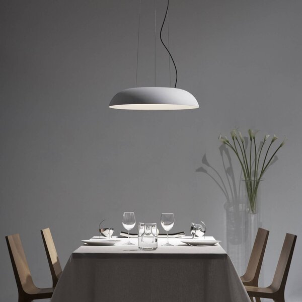 Martinelli Luce Maggiolone závěsné 930 60cm bílá, stmívatelný, Bílá / opál, Obývací pokoj / jídelna, Hliník, Design