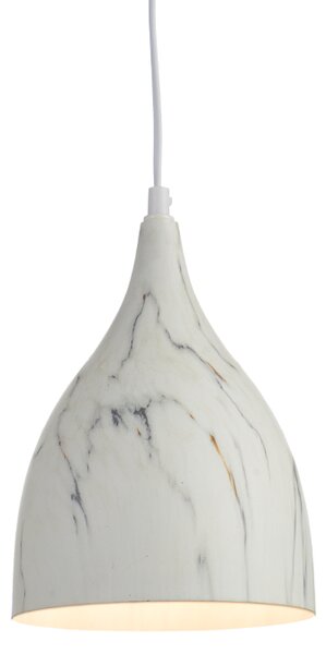 ACA DECOR Závěsné svítidlo ROXANNE, bílo-šedý mramor, průměr 17 cm