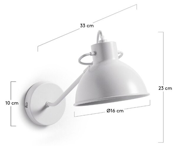Bílé kovové nástěnné svítidlo Kave Home Offelis