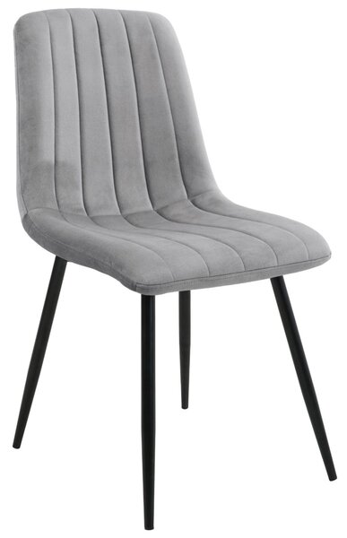 Ak furniture Prošívaná čalouněná sametová židle Demia šedá