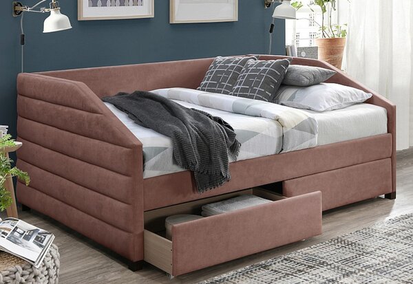Čalouněná postel NADIA, 120x200, růžová