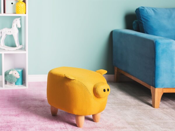 Zvířecí stolička PIGGY Tkanina Žlutá Prase