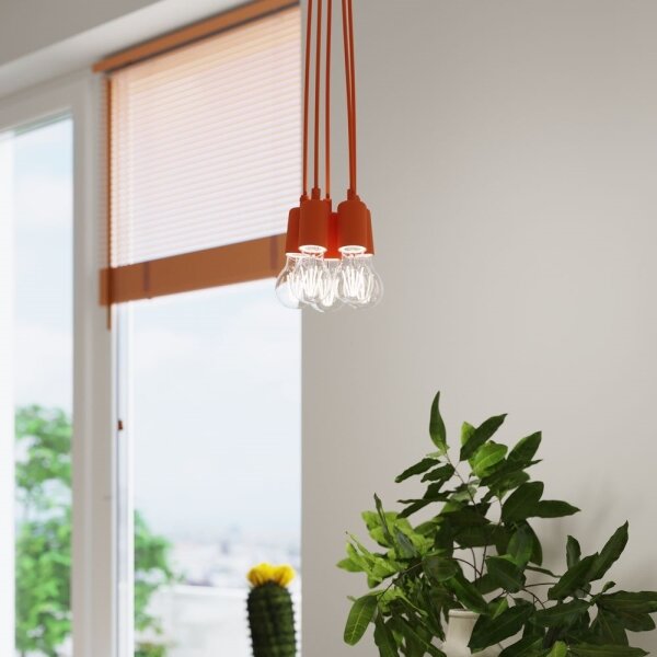 Sollux SL.0585 - Lustr na lanku DIEGO 3xE27/60W/230V oranžová