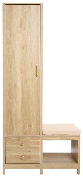 Skříň do předsíně s lavičkou GRAFTON Světle hnědá