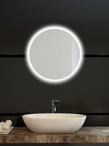 Kulaté zrcadlo do koupelny s LED osvětlením - ⌀ 60 cm - Moonlight Ronde