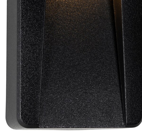 Sada 2 černých obdélníkových venkovních nástěnných svítidel vč. LED IP65 - Gem