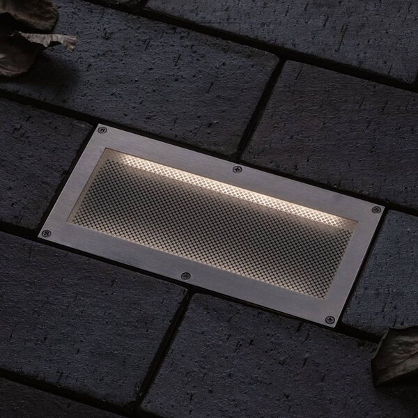 Paulmann Brick LED podlahové svítidlo, 10x20cm, Hliník / šedá / zinek, Nerezová ocel, Moderní, Zapuštěné hranaté