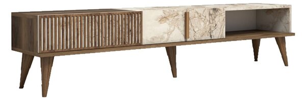 TV stolek v dekoru mramoru v přírodní barvě 180x40 cm Milan – Kalune Design