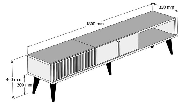 TV stolek v dekoru mramoru v přírodní barvě 180x40 cm Milan – Kalune Design