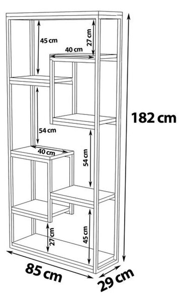 Regál Livido (ořech + černá)