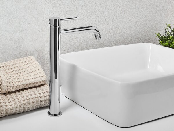 Vysoká koupelnová baterie SALINAS Mosaz Stříbrná