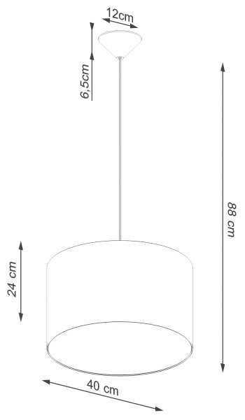 Sollux SL.1406 - Lustr na lanku NOVA 1xE27/15W/230V pr. 40 cm černá