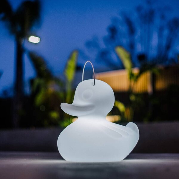 Goodnight Light LED designové svítidlo DUCK-DUCK XL pro venkovní použití v bílé barvě, stmívatelný, Bílá / opál, Plast, Design