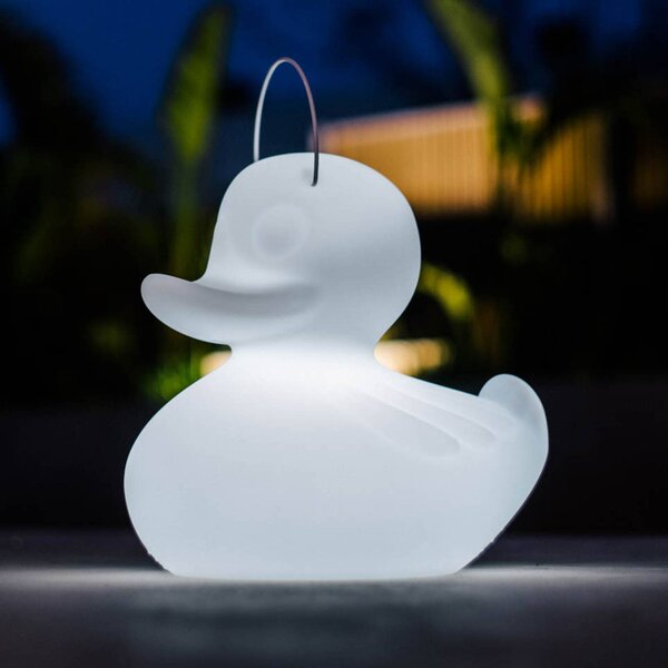 Goodnight Light LED designové svítidlo DUCK-DUCK XL pro venkovní použití v bílé barvě, stmívatelný, Bílá / opál, Plast, Design