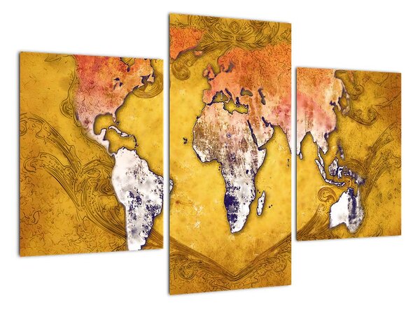 Obraz mapy světa (90x60cm)