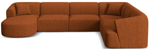 -25 % Dny MOMENTI– Cosmopolitan Design Terakotově oranžová čalouněná rohová pohovka Campi 330 cm, pravá