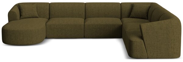 -25 % Dny MOMENTI– Cosmopolitan Design Zelená čalouněná rohová pohovka Campi 330 cm, pravá