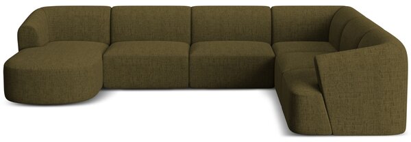 -25 % Dny MOMENTI– Cosmopolitan Design Zelená čalouněná rohová pohovka Campi 330 cm, pravá