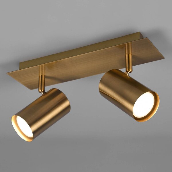 Trio Lighting Stropní bodové svítidlo Marley, starožitná mosaz, 2 světla, stmívatelný, Bronz / starožitná mosaz, Obývací pokoj / jídelna, kov, Moderní