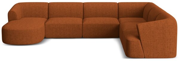 -25 % Dny MOMENTI– Cosmopolitan Design Terakotově oranžová čalouněná rohová pohovka Campi 330 cm, pravá