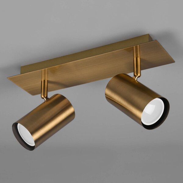 Trio Lighting Stropní bodové svítidlo Marley, starožitná mosaz, 2 světla, stmívatelný, Bronz / starožitná mosaz, Obývací pokoj / jídelna, kov, Moderní