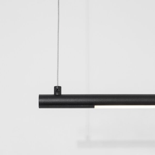 Černé kovové závěsné LED světlo Nova Luce Elettra 120 cm