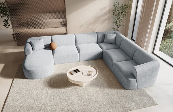 -25 % Dny MOMENTI– Cosmopolitan Design Světle šedá čalouněná rohová pohovka Campi 330 cm, pravá