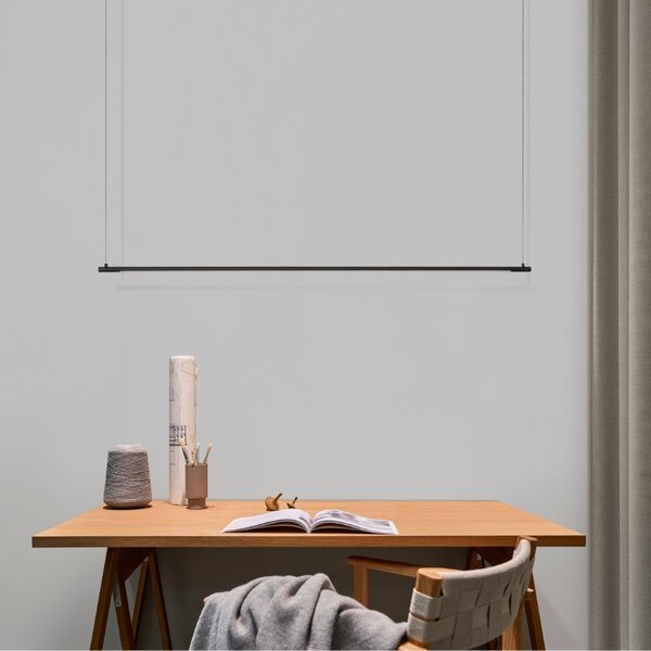 Černé kovové závěsné LED světlo Nova Luce Elettra 120 cm